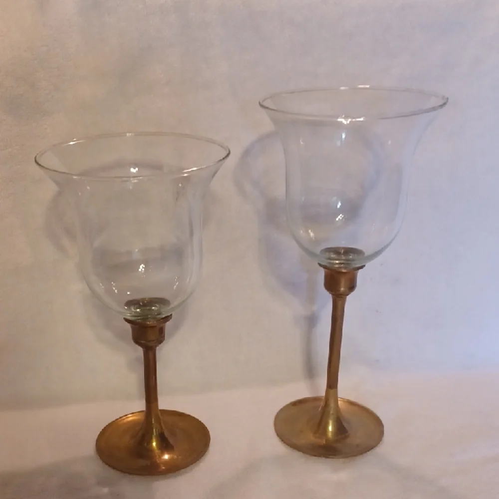 Home Interiors Glass Votive Cups, Candle Holders Set Of 2